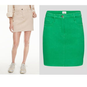 Wilfred Free | Date denim mini skirt in green
